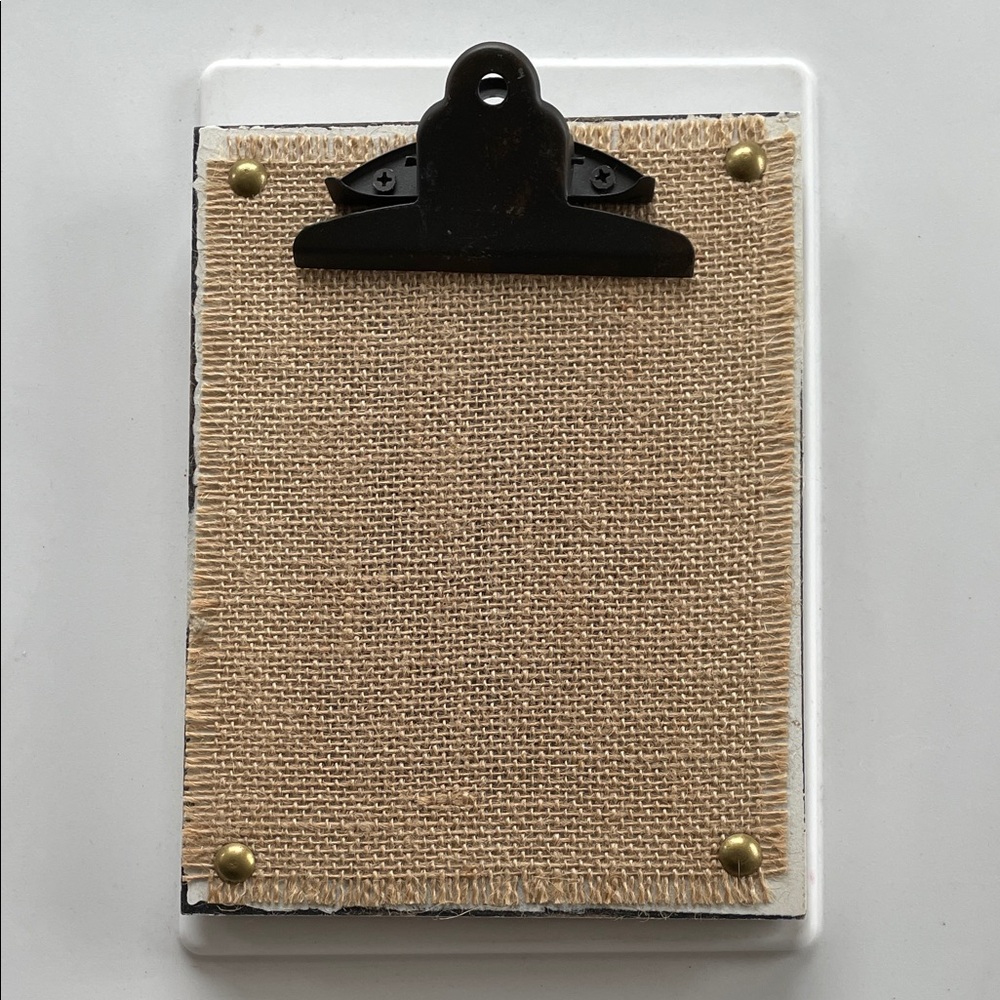 Brown Burlap Clipboard Tabletop Frame